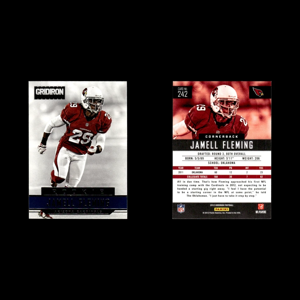 Jamell Fleming Rookie #242 2012 Panini Gridiron Arizona Cardinals Football Card - Image 3 of 3