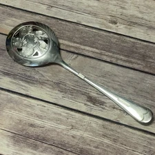 Vintage Leonard Silver Plate Slotted Tomato/Cranberry-Serving Spoon-Italy-8"