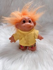 Vintage 1986 Thomas Dam Scottish Troll Doll Orange Hair Outfit