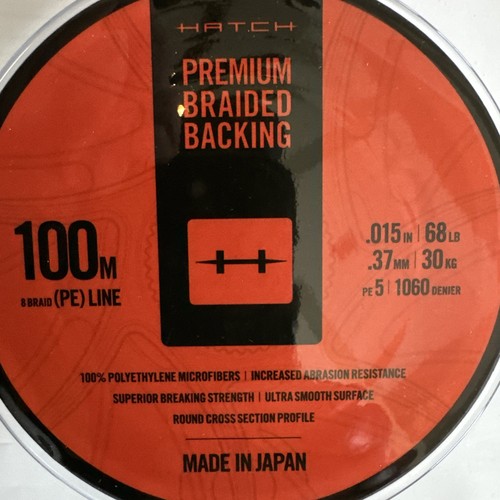 Hatch Premium Braided Backing Blue 68lb - 100 Meters Gel Spun Fly Line Backing - Picture 5 of 6