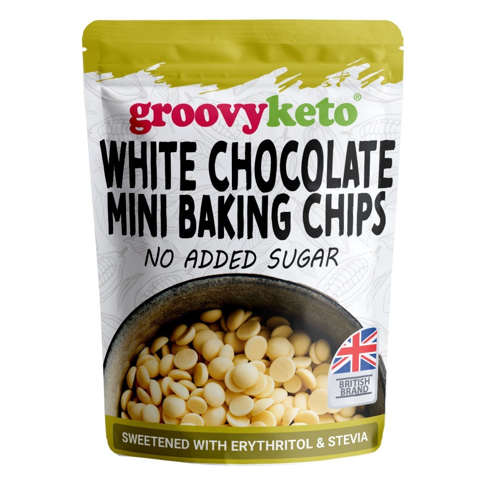 Groovy Keto White Milk Chocolate Mini Chips with Stevia No Added Sugar - 210g