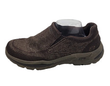 Skechers Men's Sz 10.5 Go Walk Athletic Walking Brown Slip-On Textile Mesh Shoes