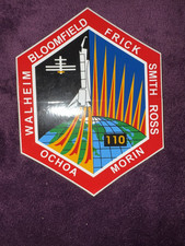 NASA STS-110 MISSION CREW PATCH, autocollant collector vintage original