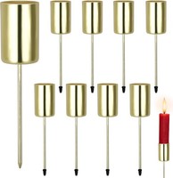 8 STK Ø 2.5Cm Adventskranz Kerzenhalter Metall Gold Stabkerzenhalter Mit Dorn