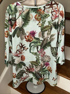 CJ BANKS Christoper Venus Flytrap Blouse Top Shirt Size 1X BID 4 CHARITY  338