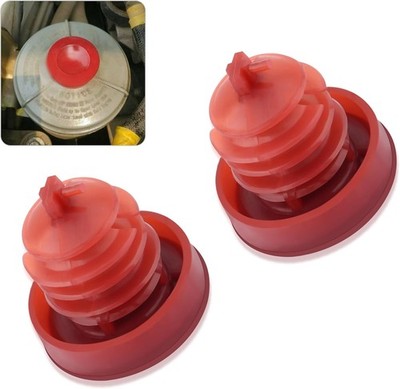 Red Power Steering Reservoir Cap Replacement 2PCS, OEM#53697-SB3-952, Compatible