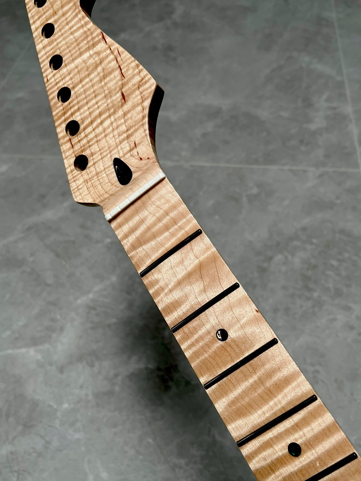 AAAAA manico chitarra elettrica inox 22 tasti fai da te colore naturale fiamma acero 12 pollici