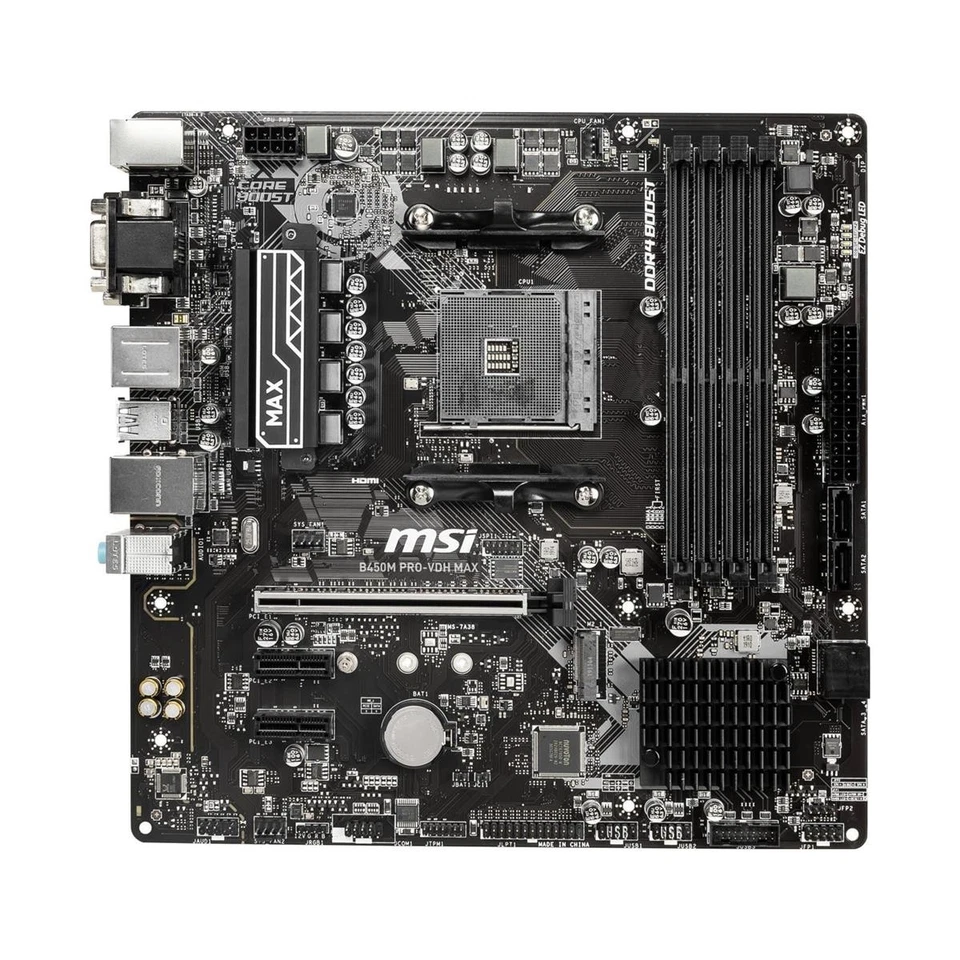 MSI B450M Pro-VDH Max MS-7A38 Mainboard Micro-ATX Sockel AM4 #326045