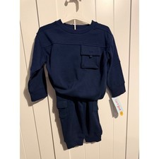 Cat  Jack Kids 2 Piece Navy Blue Sweatshirt and Jogger Set Size 2T NWT