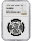 1955 Franklin Silver Half Dollar NGC MS64 FBL FS-401 "Bugs Bunny" 50C
