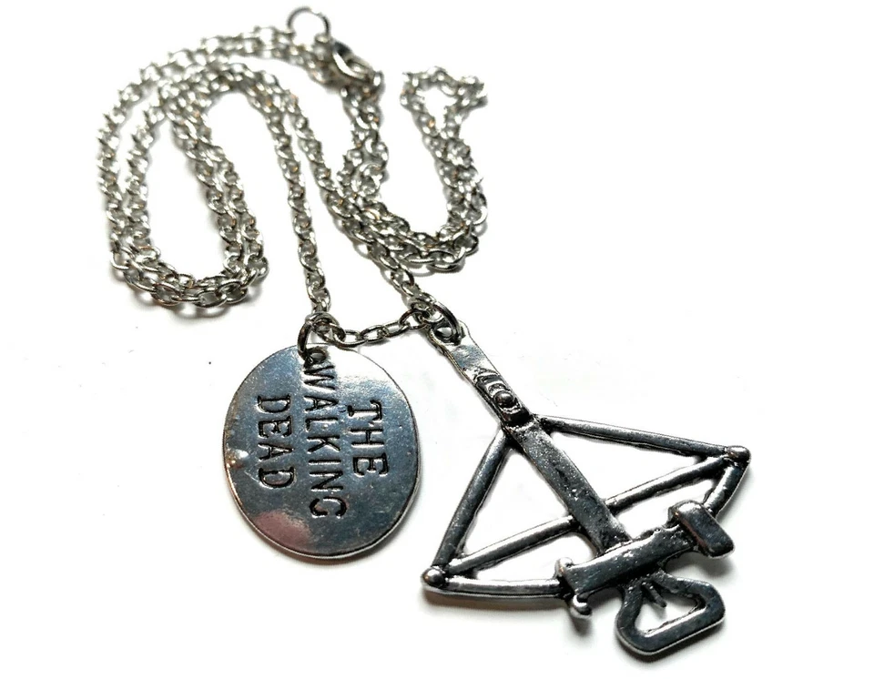 Collana con ciondolo piastrina the walking dead catenina da uomo donna 50 cm - Immagine 4 di 4