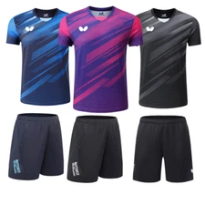 New men's sports Tops Table tennis clothes badminton set T-shirts+shorts