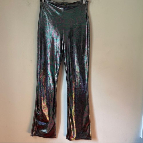 Vintage Sentimental New York Sam Hourani Pants Holographic Stretch Womens Large - Picture 9 of 9