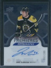 2017-18 UD Ice Premieres Autographs JAKE DEBRUSK #'d 191/299 - BOSTON BRUINS RC