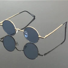 Vintage small Round 38mm Gold Reading Sunglasses Retro Glasses +100 +125 +150 +3