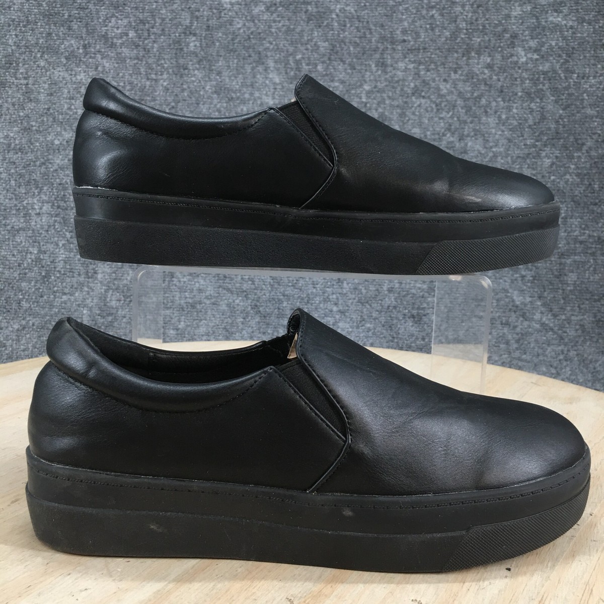 Azalea Wang Shoes Womens Karen Slip On Platform Black Comfort Casual Low  Top