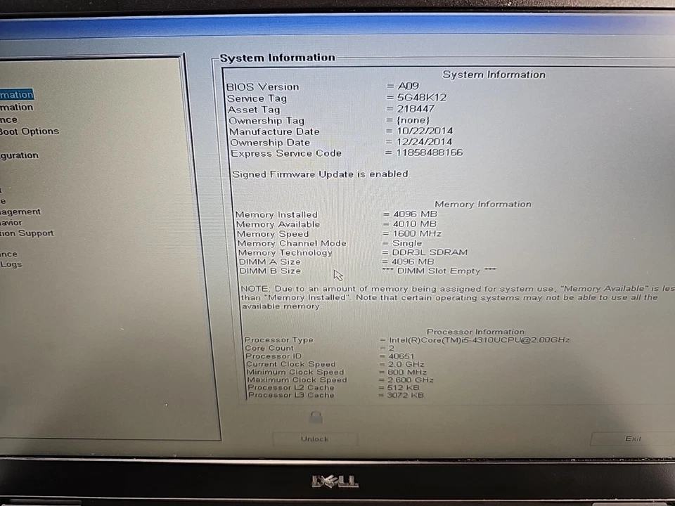 DELL Latitude E7240 12.5" I5-4310U 4GB RAM Ultrabook NO HDD BOOTS  - Image 3 of 4