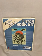 National Yarn Crafts Vtg  “ Sailfish “ Latch Hook Rug Kit 20x27 Factory Sealed