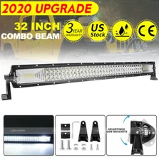 32INCH LED Light Bar 3000W PK 30INCH Driving Offroad Flood Spot Combo Beam