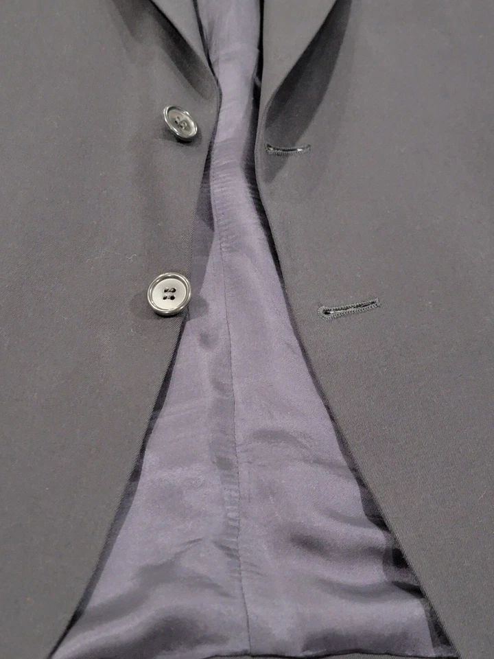 Blazer masculino 42L MANI by Giorgio Armani preto lã virgem 2 casaco esportivo vintage - Imagem 2 de 4