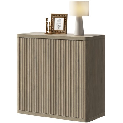 Fluted Buffet Cabinets, Modern Sideboard with Storage and 2 Adjustable Shelves