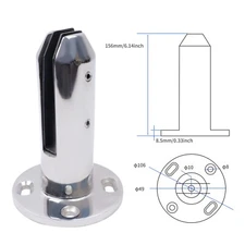 2205 Stainless Steel Frameles Pool Glass Clamp Deck Fence Feet Clamps