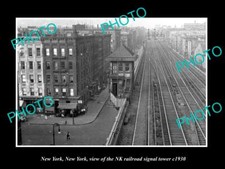 OLD 8x6 HISTORIC PHOTO OF NEW YORK NEW YORK NK RAILROAD SIGNAL TOWER c1930