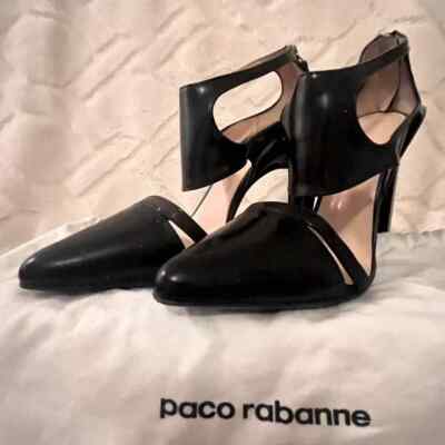 paco rabanne couture black heels