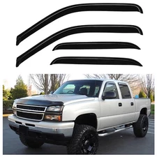 For 00-07 Silverado/Sierra Crew Cab Window Visor Rain Vent Shade Guard Deflector