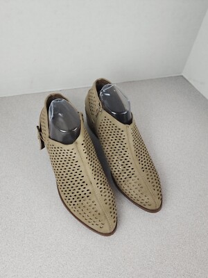 Qupid Booties Side Zip Brown Ankle Boots Low Heels Shoes Womens Size 