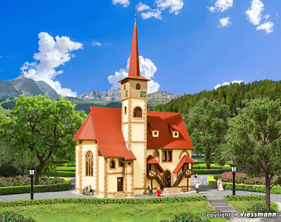 Vollmer N 47736 - Kirche Ditzingen L 16 x B 9,8 x H 21,5 cm Bausatz Neuware