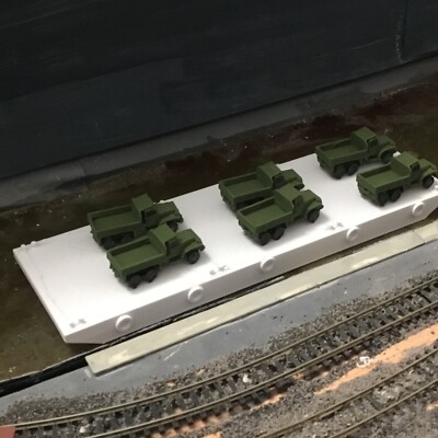 N scale FLAT TOP FLUSH DECK 100 FOOT  BARGE  3-D PRINT UNPAINTED