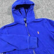 Polo Ralph Lauren Hoodie Boys 8 Blue Full Zip Embroidered Pony