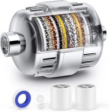 24-stage Shower Head Filter With 2 Replaceable Filter Cartridges For Hard Water