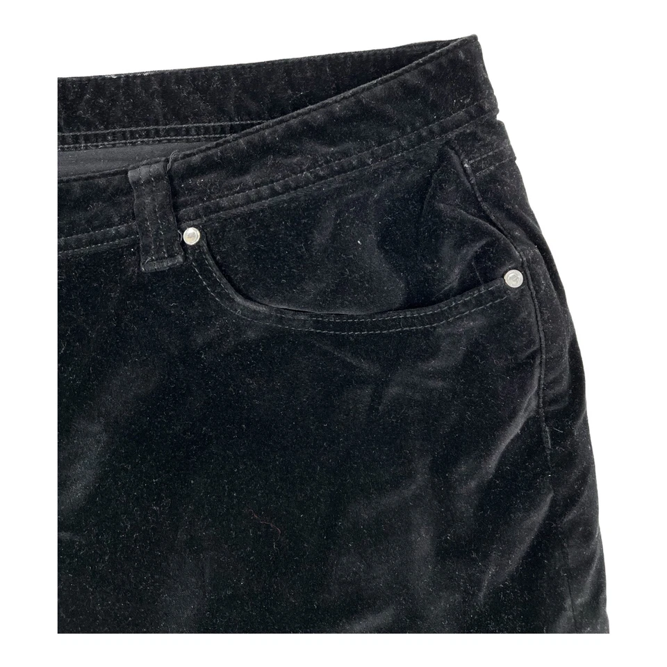 Pantalones Venezia Mujer’s 28 Negro Elegante Plata Bordado Terciopelo Foto 3 de 4