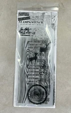 Stampers Anonymous Tim Holtz Stamps & Stencil Great Outdoors Woodgrain Gingham