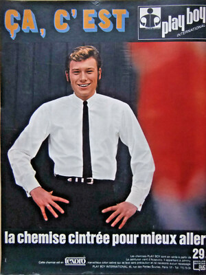 PRESSEWERBUNG 1966 JOHNNY HALLIDAY DAS IST PLAY BOY TEXORO TAILLIERTES HEMD