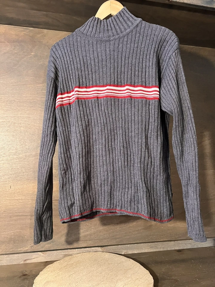 Camisa Suéter BULLHEAD Para Hombres Grande GRIS SIMULADO Cuello Manga Larga Pullover Acanalado Foto 3 de 4