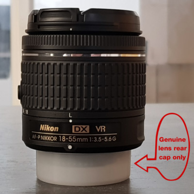 Genuine Nikon F white objective rear lens cap Nikkor 45 mm 