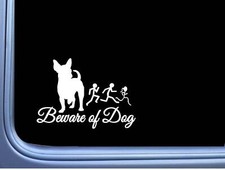 Chihuahua Decal Beware OS 036 8" Sticker dog