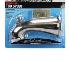 Universal Brushed Nickel 6" Tub Spout With Diverter