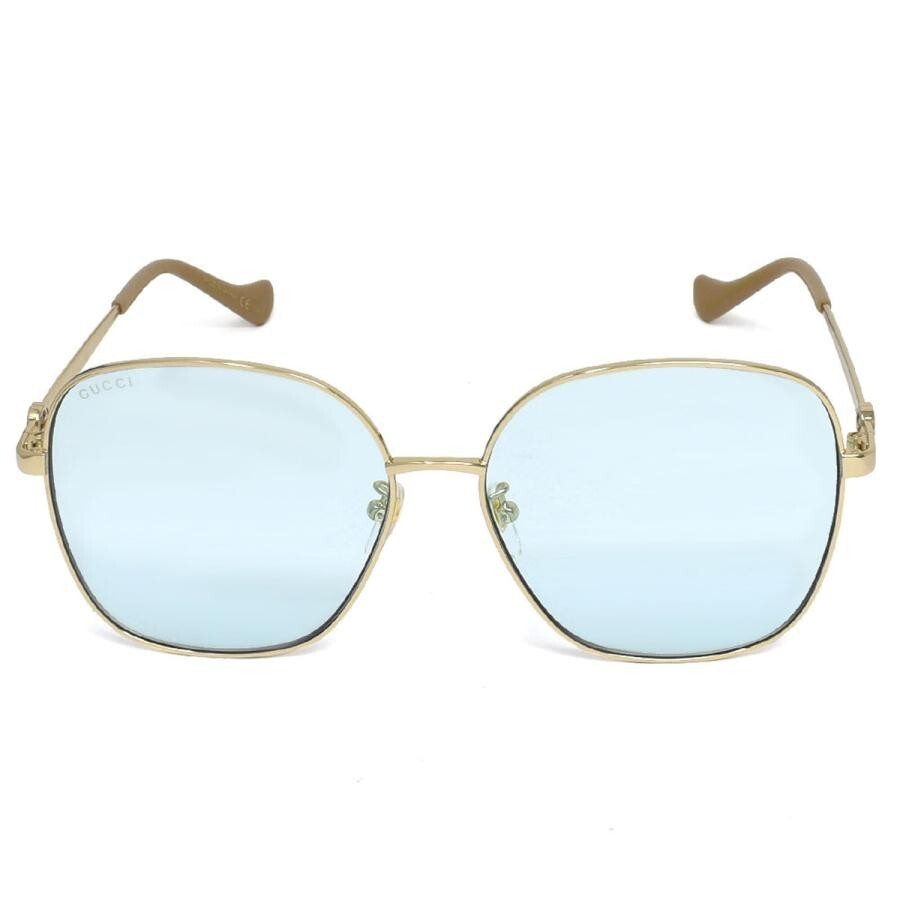 Gucci GG1089SA-004 Women's Gold Frame / Blue Lens Sunglasses | eBay