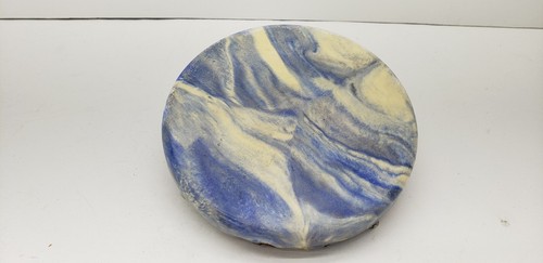 Vintage Blue Marble Wyoming Souvenir Ashtray With Copper Inset And Horse - Picture 10 of 11