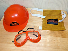 Tool Toy Lot Black  Decker Safety Helmet Goggle Eye Protection Belt Pretend