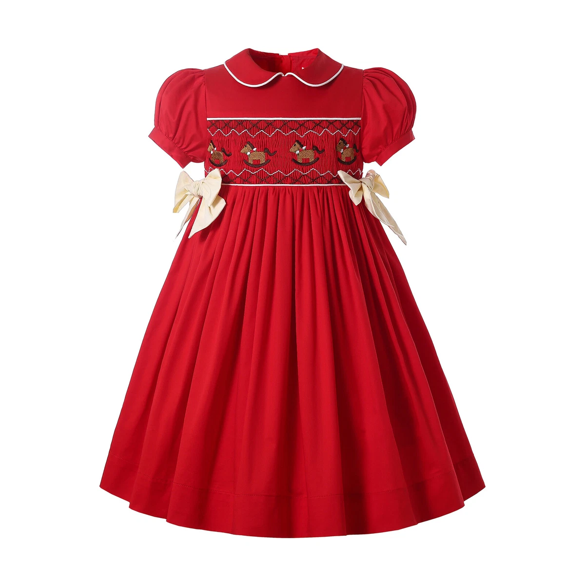 Red Christmas Clothes For Girls Smocked Dress Summer Party Dresses 2 12 Years