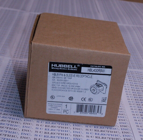 HUBBELL HBL430R9W PIN & SLEEVE RECEPTACLE - Picture 2 of 2
