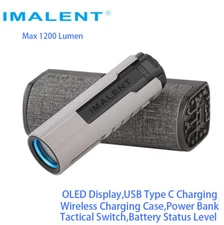 IMALENT 1200Lumen USB C Rechargeable EDC Mini Flashlight +Wireless Charging Case