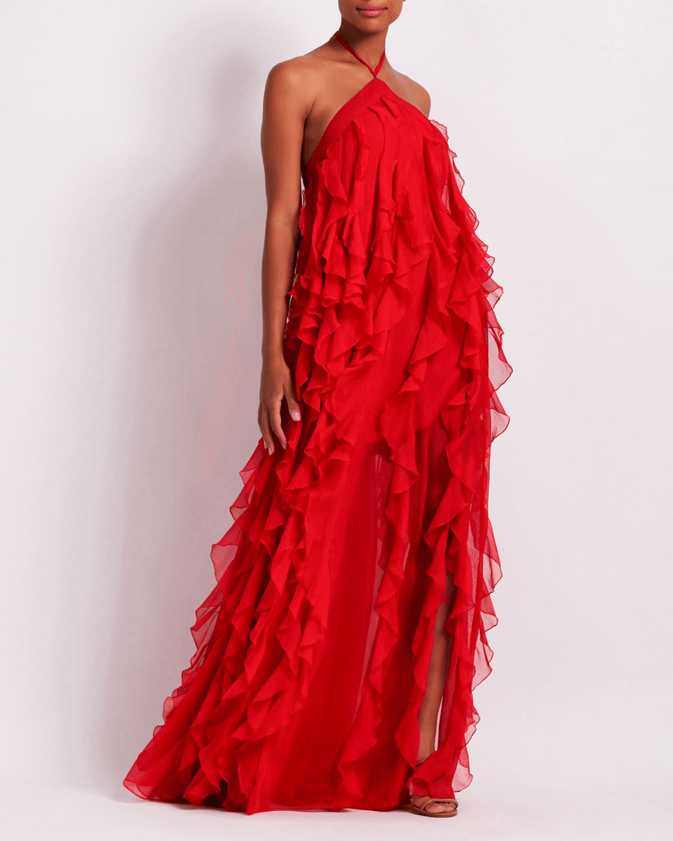 PATBO RUFFLE HALTERNECK MAXI DRESS (RUNWAY) | eBay