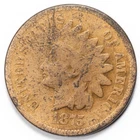 1875 1C Indian Head Penny Cent Good (G)