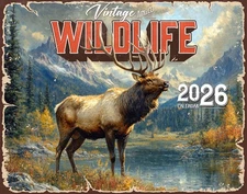 2026 Vintage Wildlife Wall Calendar 16-Month X-Large Size 14x22 | FREE SHIPPING